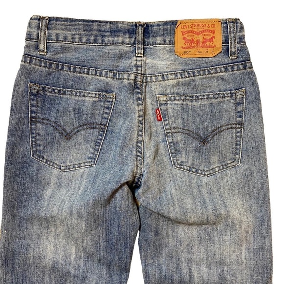 Levis 505 Jeans Boys 12 26x26 Blue Regular Fit Cotton Denim Adjustable Waist - Picture 5 of 16